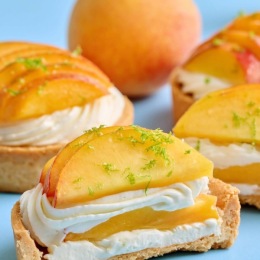 peach pastries with cream